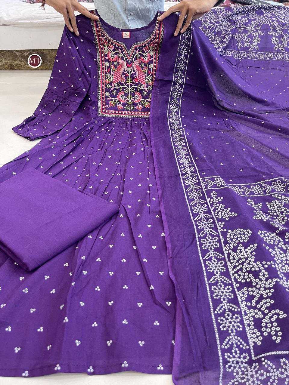 Pretty Purple Pure Cotton Casual Wear Special Outfit