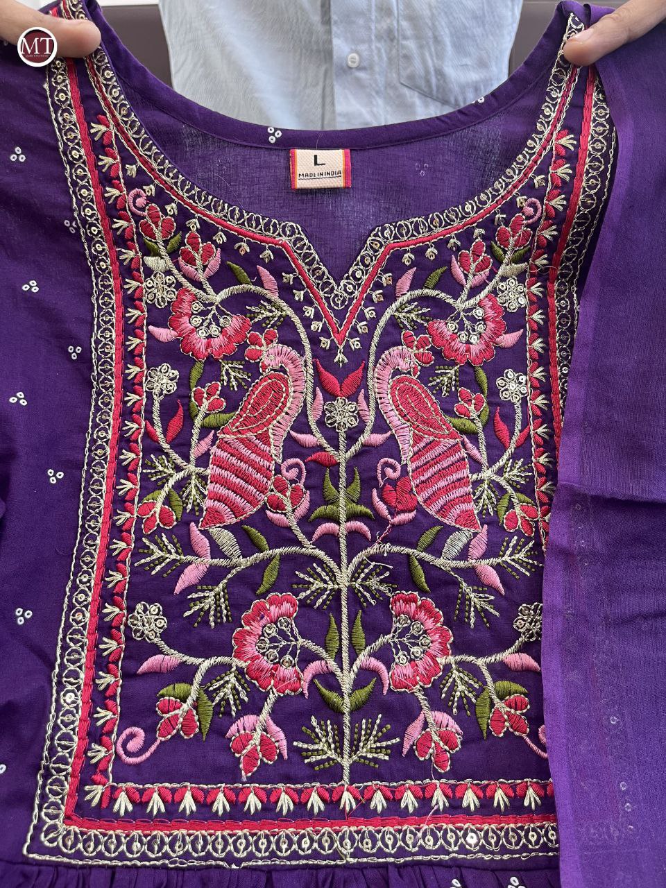 Pretty Purple Pure Cotton Casual Wear Special Outfit