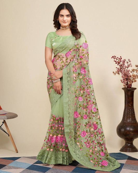 Pretty Look Occasions Wear Special Soft Net Saree Collection.