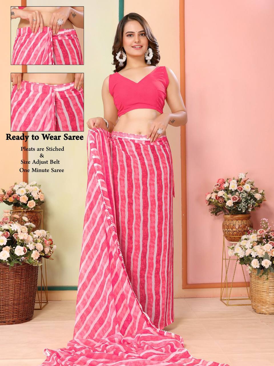 Beautiful 1-Minute ready to wear saree collection.