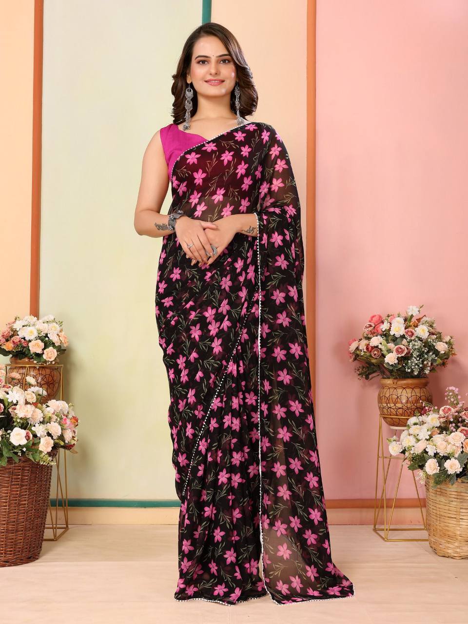 Beautiful Casual Wear Special 1-Minute Ready To Wear Saree Collection.
