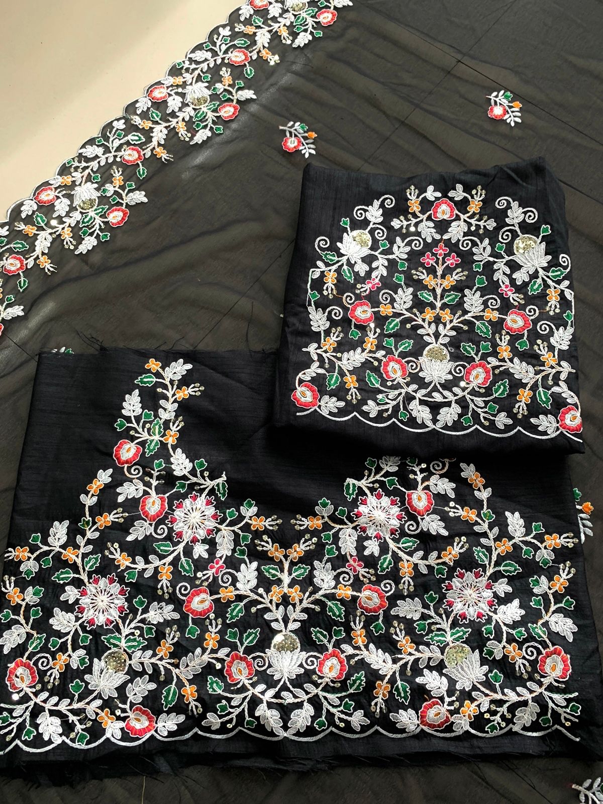 Party Wear Soft Georgette Black Saree Collection.